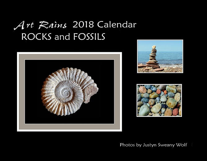 Art Rains 2018 Rocks and Fossils Photography Calendar.
Photos by Justyn Sweany Wolf
Printed on sturdy paper stock with with environmentally green printing processes.